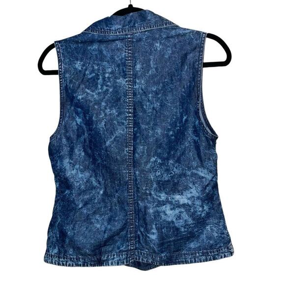 Chico’s Chambray Denim Sequin Vest Jacket | Chico’s Size 0 (XS) - Picture 3 of 9